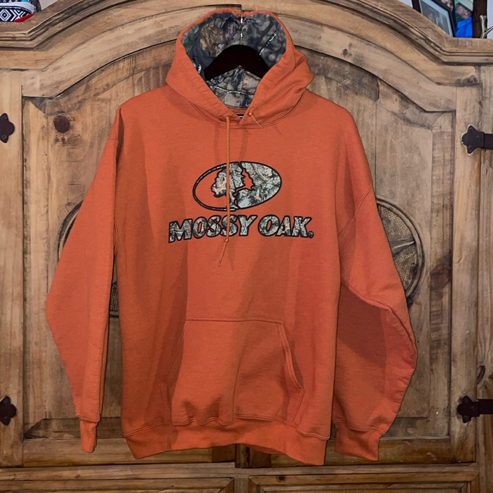 Large Mossy Oak Orange camouflage Hoodie pullover